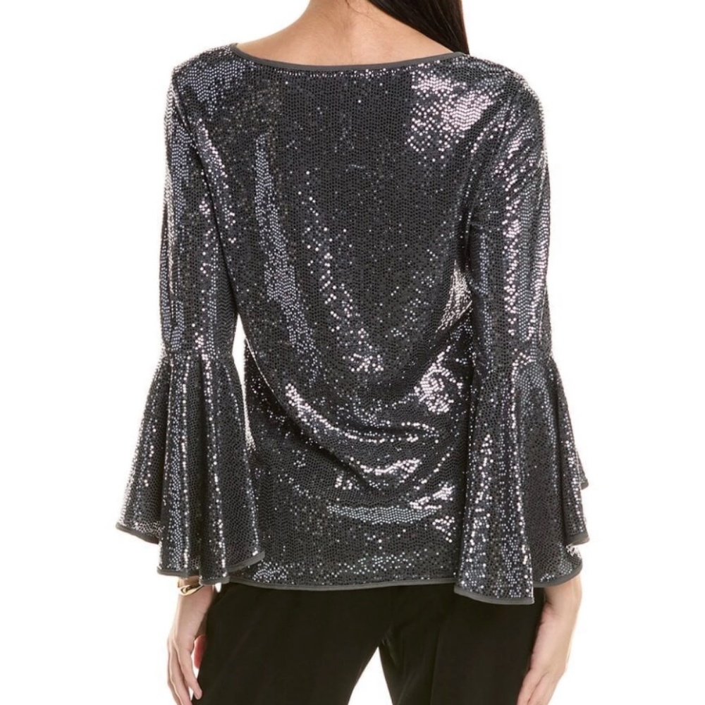 Vince Camuto metallic knit flutter sequin top.‎ Worn once - Picture 2 of 5